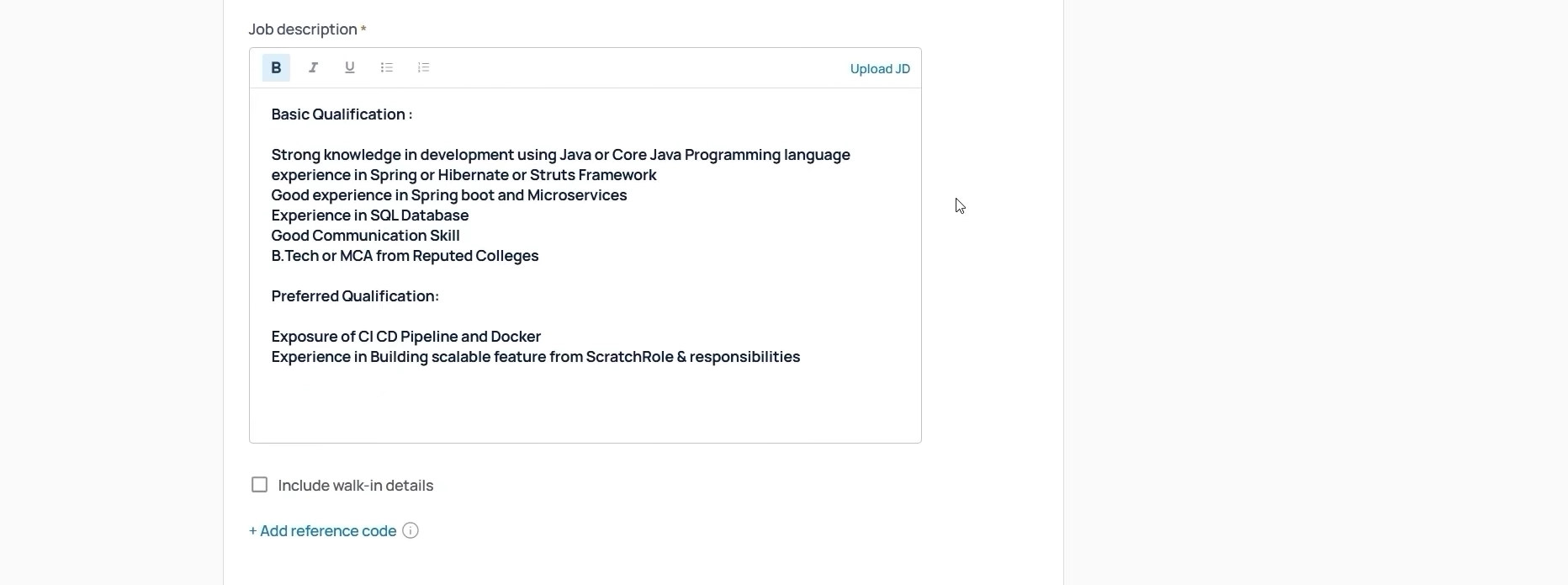 Naukri Resdex email composer with BotFriday pre-screening link in the JD