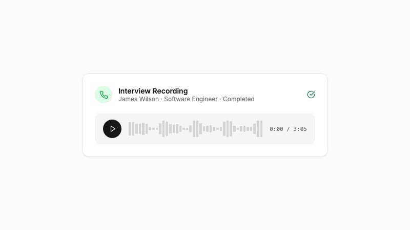 Playing a call recording with waveform visualization